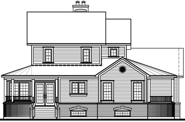 Rear Elevation for House Plan #147162