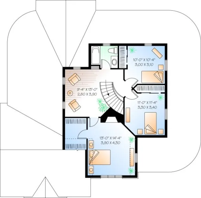Second Floor Plan for House Plan #147162
