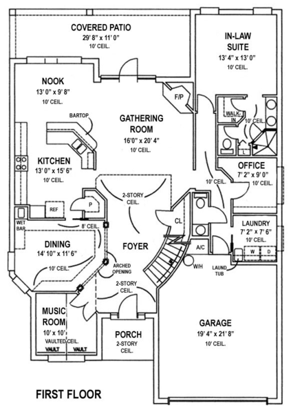 Main Floor Plan for House Plan #867692