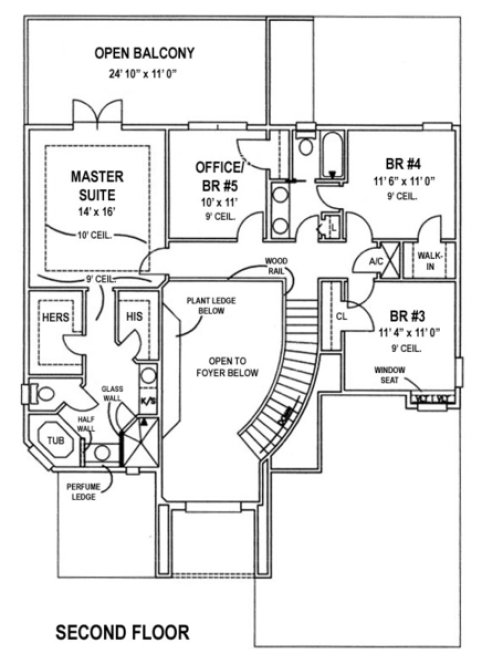 Second Floor Plan for House Plan #867692