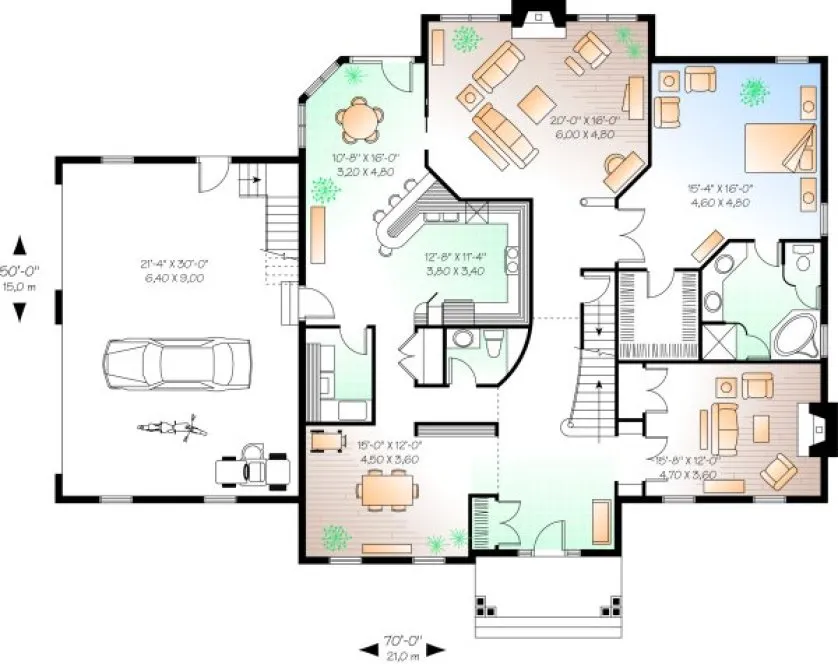 Main Floor Plan for House Plan #141262