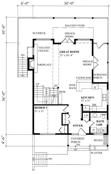 Main Floor Plan for House Plan #264761