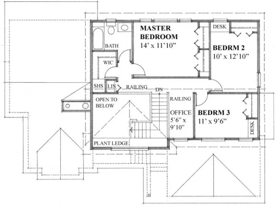 Second Floor Plan for House Plan #266212