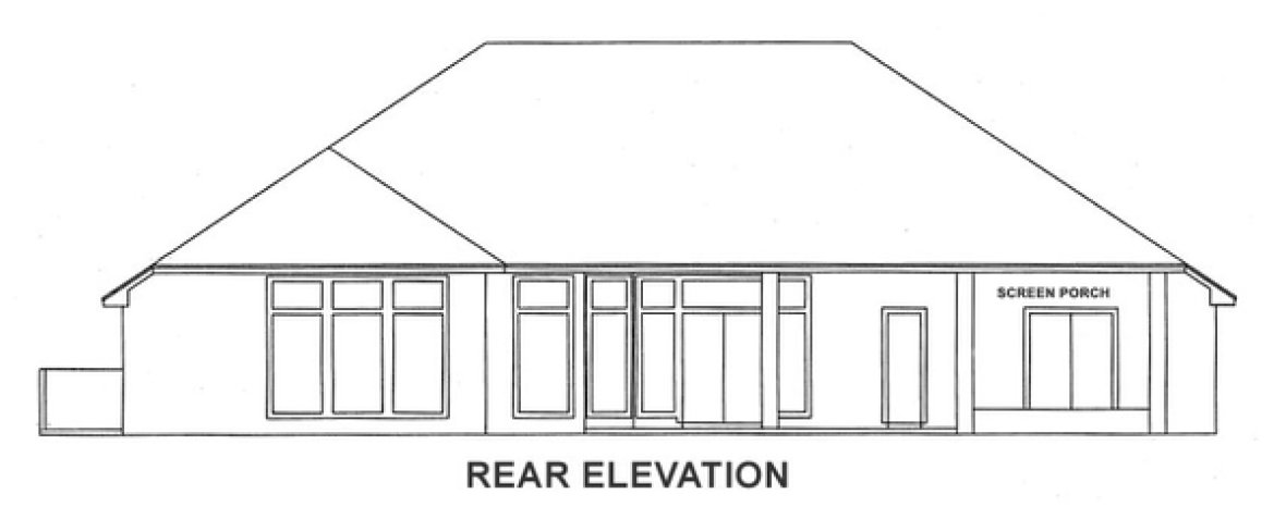Rear Elevation for House Plan #869042