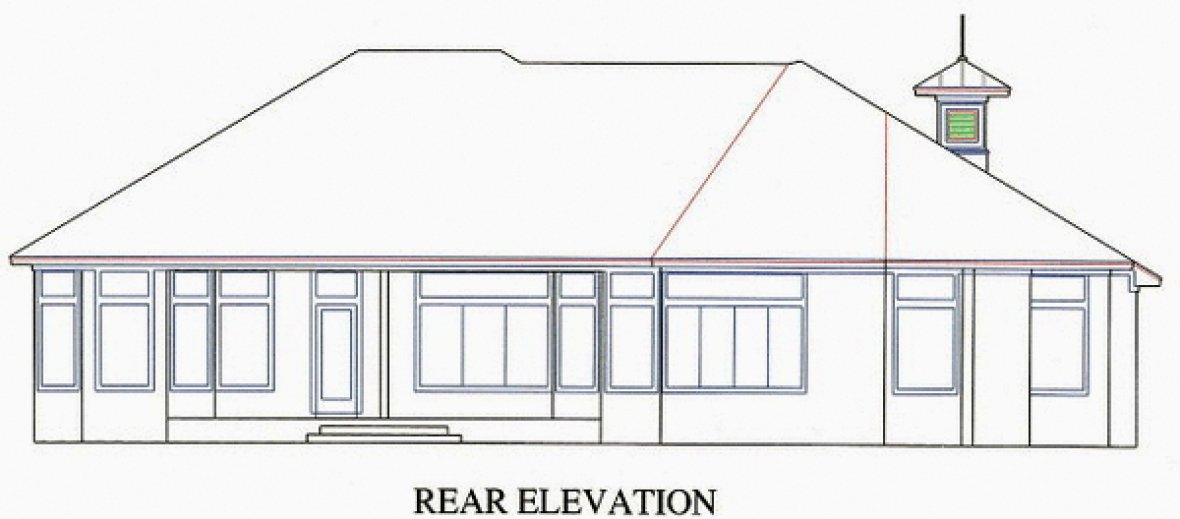 Rear Elevation for House Plan #864562