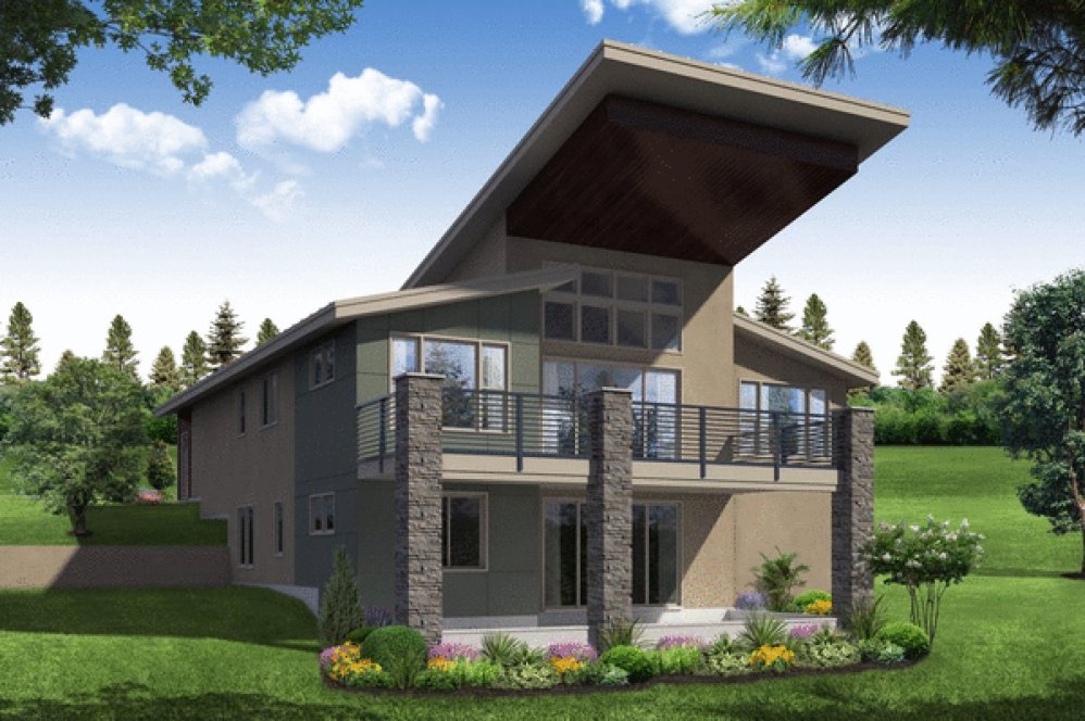 Rear Elevation for House Plan #348292