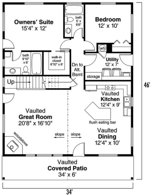 Main Floor Plan for House Plan #346071