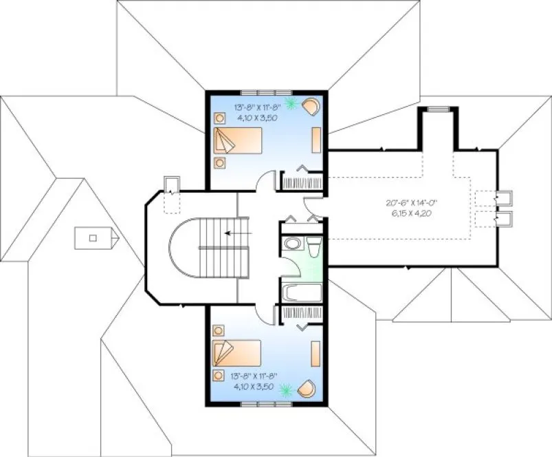Second Floor Plan for House Plan #145462