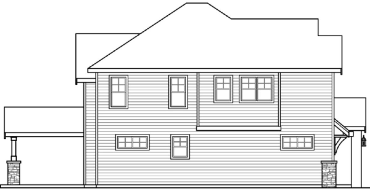 Left Elevation for House Plan #346133