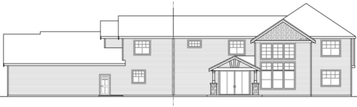Rear Elevation for House Plan #346133