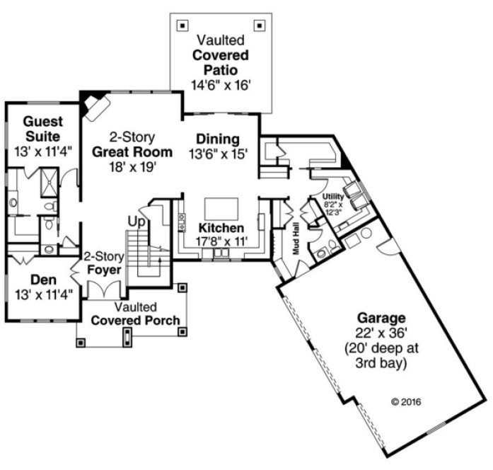 Main Floor Plan for House Plan #346133