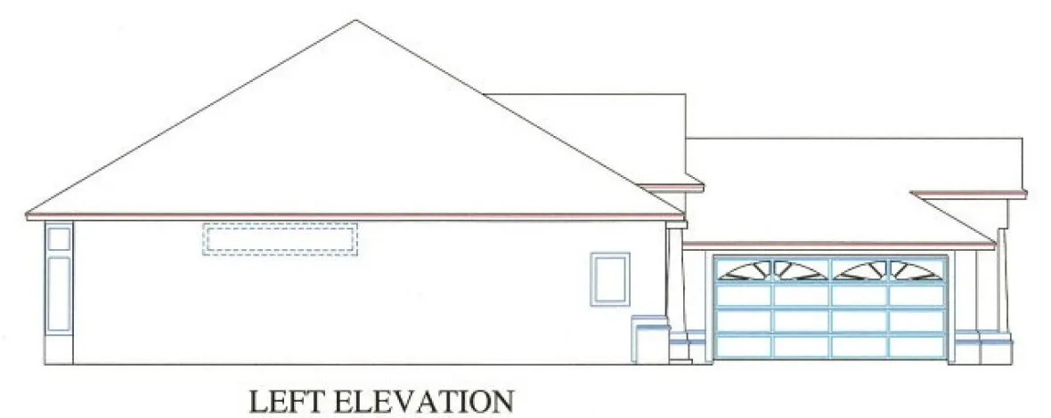 Left Elevation for House Plan #864871