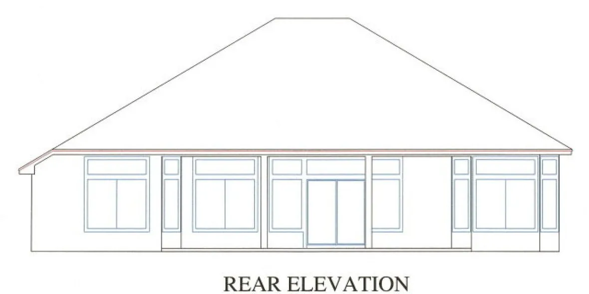 Rear Elevation for House Plan #864871