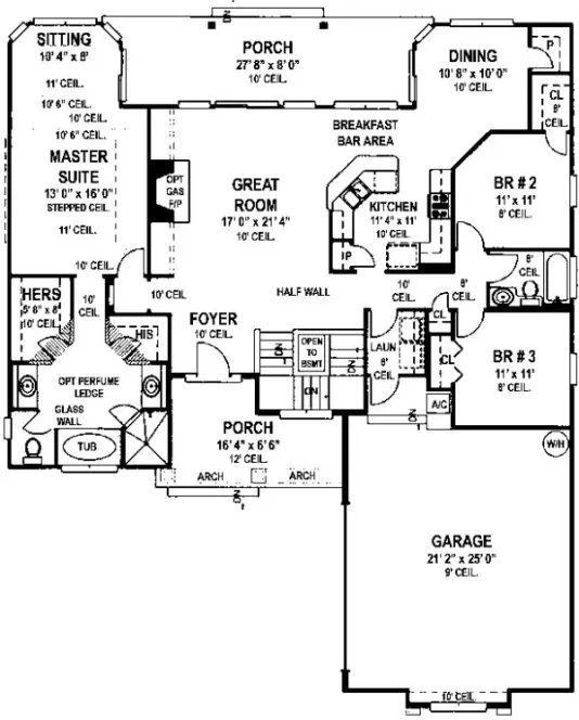 Main Floor Plan for House Plan #864871