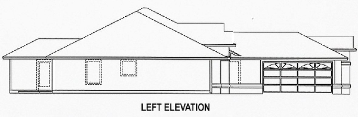 Left Elevation for House Plan #866791