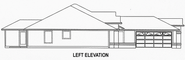 Left Elevation for House Plan #866791