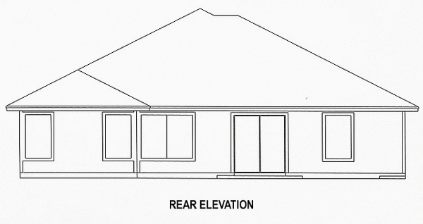 Rear Elevation for House Plan #866791
