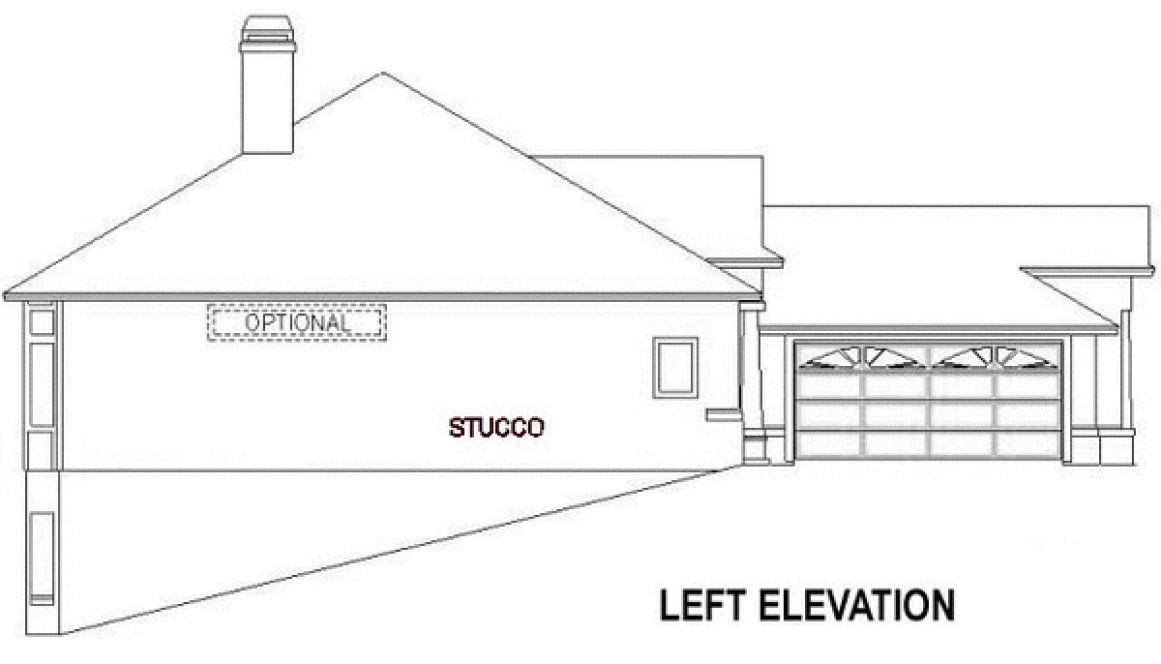 Left Elevation for House Plan #866523
