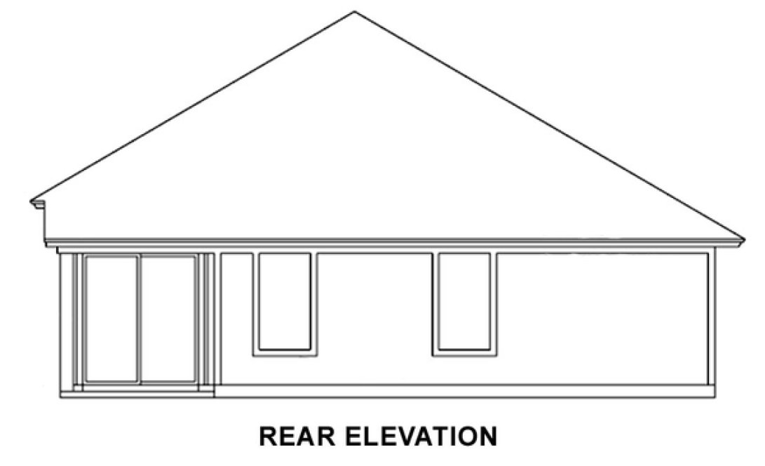 Rear Elevation for House Plan #869041