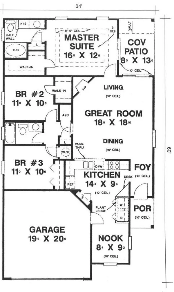 Main Floor Plan for House Plan #869041