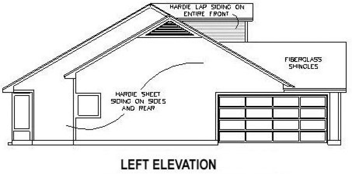 Left Elevation for House Plan #868141