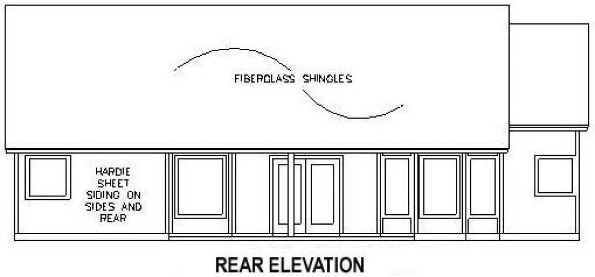 Rear Elevation for House Plan #868141