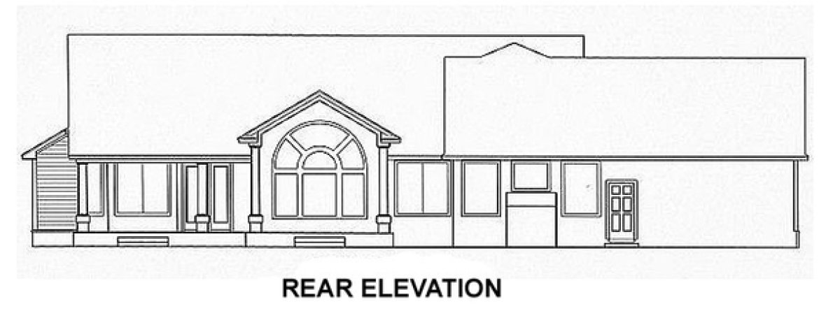 Rear Elevation for House Plan #867523