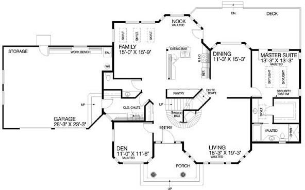 Main Floor Plan for House Plan #168033