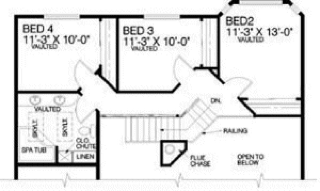 Second Floor Plan for House Plan #168033