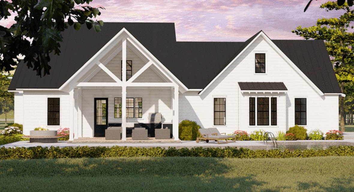 Rear Elevation for House Plan #870842