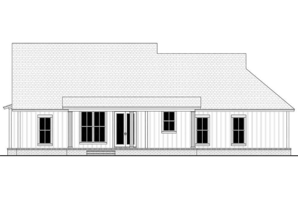 Rear Elevation for House Plan #306071