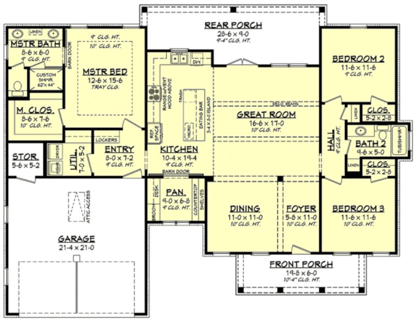 Main Floor Plan for House Plan #306071