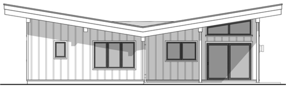 Rear Elevation for House Plan #597261