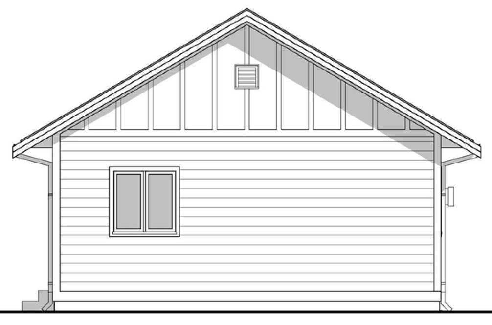 Rear Elevation for House Plan #590092
