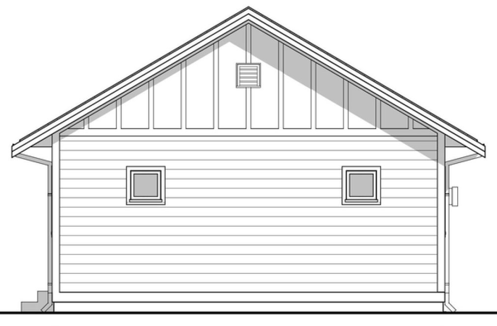 Rear Elevation for House Plan #590093