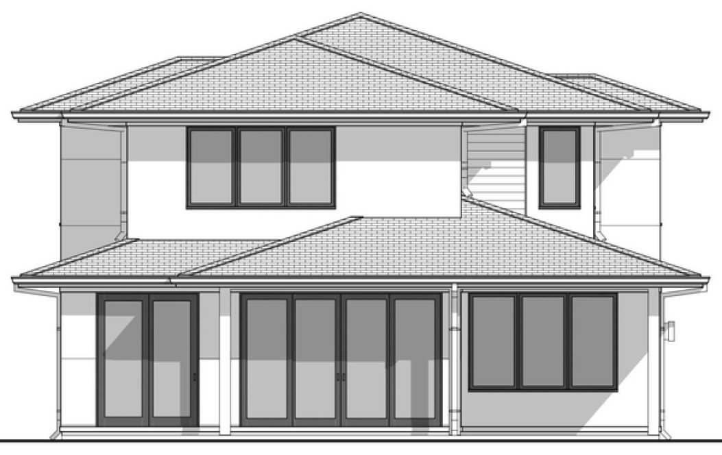 Rear Elevation for House Plan #594032