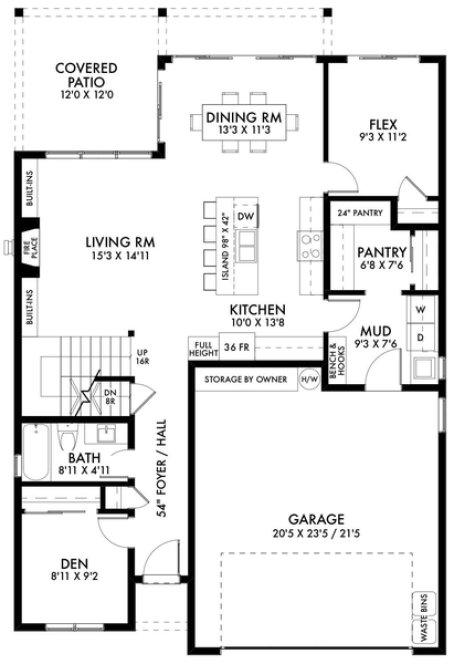 Main Floor Plan for House Plan #594032