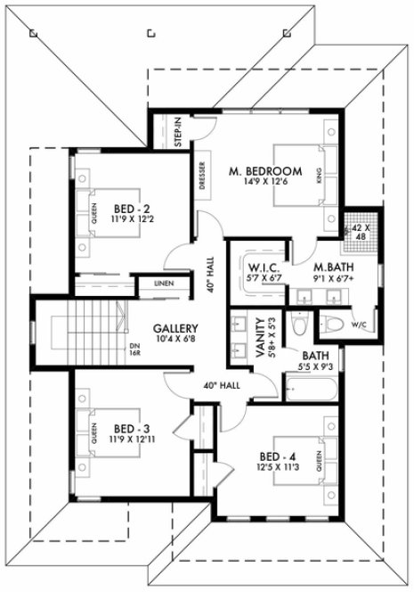 Second Floor Plan for House Plan #594032