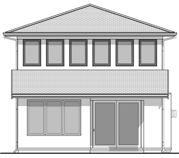 Rear Elevation for House Plan #598391