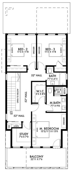 Second Floor Plan for House Plan #598391