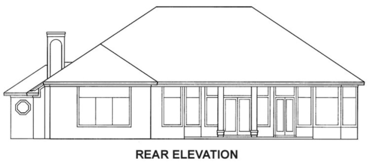 Rear Elevation for House Plan #864712