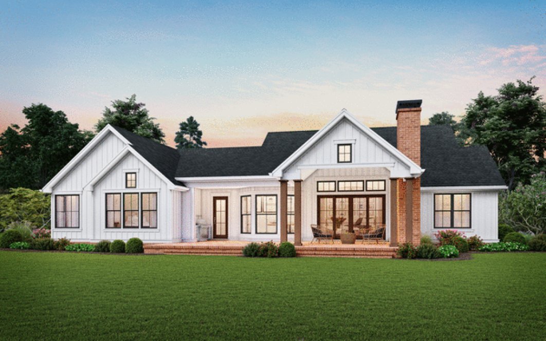 Rear Elevation for House Plan #320642