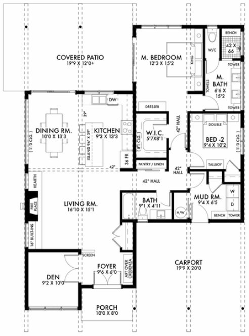 Main Floor Plan for House Plan #598841
