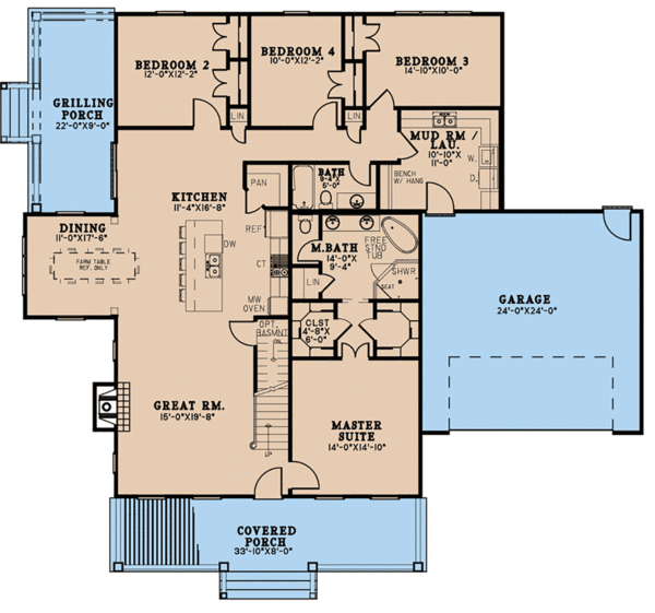 Main Floor Plan for House Plan #319112