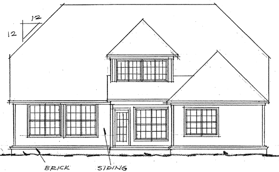 Rear Elevation for House Plan #242202
