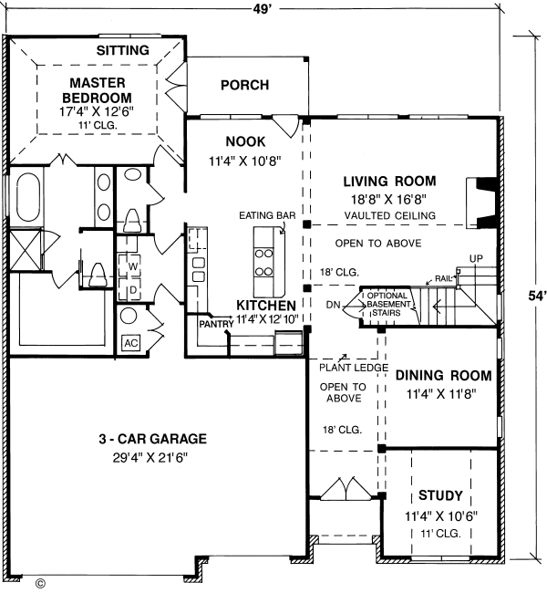Main Floor Plan for House Plan #242202