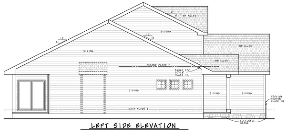 Left Elevation for House Plan #154151