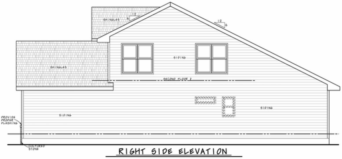 Right Elevation for House Plan #154151