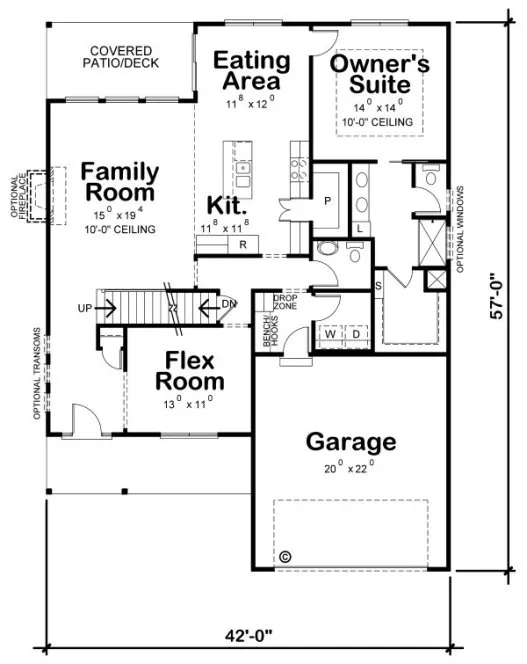 Main Floor Plan for House Plan #154151