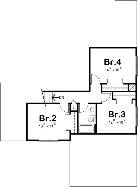 Second Floor Plan for House Plan #154151